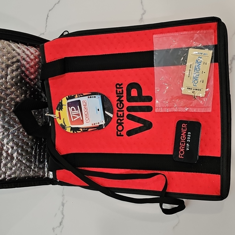 NIP Foreigner VIP Swag Summer 2023 Historic Farewell Tour Bag Picks Tin Lanyard